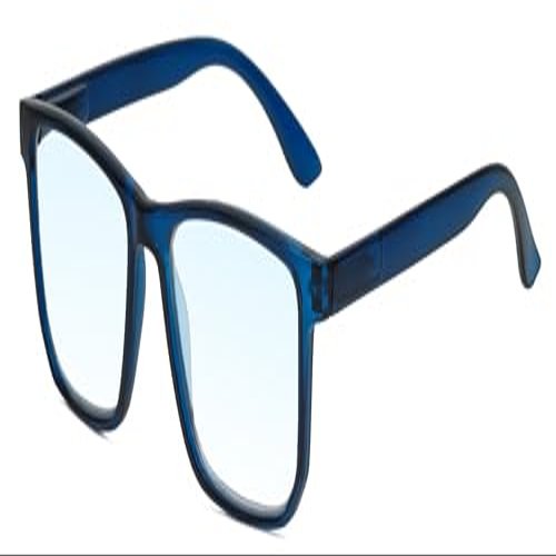 Calabria R861 Blue Light Reading Glasses +2.75 Navy Crystal Men Women Trendy Eyeglasses Work Gaming Computer Readers w/Case