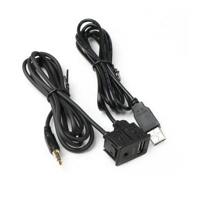 150CM 3 Styles Car Dash Flush Mount AUX USB Port Panel Auto Boat Dual USB Extension Cable Adapter(2 Ports)