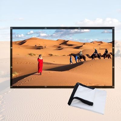 BERWDUXA Outdoor Foldable Projector Screen 60" 72" 100" 120" 150" 200" Double Sided Cinema Screen Washable/Anti-Crease HD Screen for Home, Party, Camping(100inch-16:9)