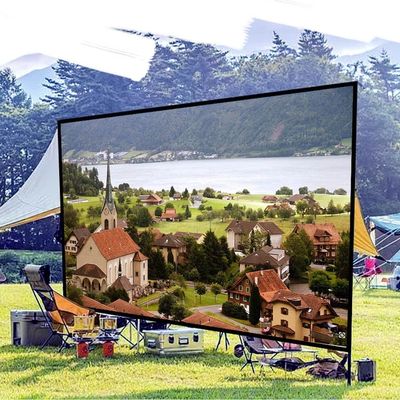 BERWDUXA 200 Inch Projection Screen Large Foldable Movie Screen 300 250 180 150 Inch Outdoor Portable Projector Screen Washable for Home Backyard Office Meeting Presentation(16:9,120")