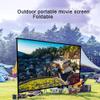 BERWDUXA Large Projector Screen 84" 100" 120" 150" 180" 200" 250" 300" Foldable Washable Matte White Screen, Wall Mount Hanging Indoor Outdoor, 4K 16:9 HD Video, Polyester Fabric view 2