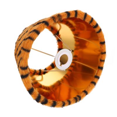 MOLUCKFU Plush Tiger Print Lampshade Cover Creative Table and Bedside Lamp Shade with Soft Texture Decorative Replacement for Cozy Home Shape