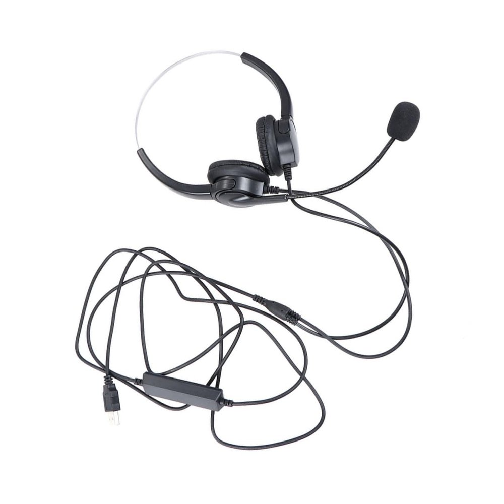 Abaodam Head-Mounted Microphone with Noise Reduction for Communication Dual Ear Voice Amplifier Mic Comfortable for Long Wear USB Compatible for Men and Women