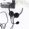 Abaodam Head-Mounted Microphone with Noise Reduction for Communication Dual Ear Voice Amplifier Mic Comfortable for Long Wear USB Compatible for Men and Women view 3