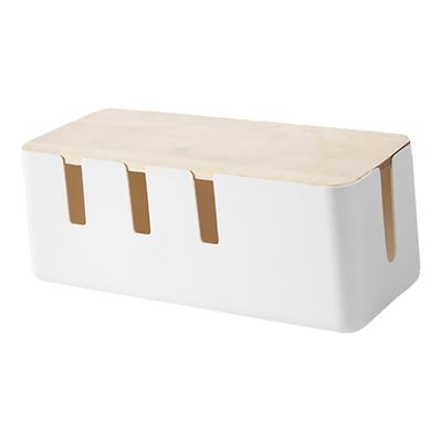 KONTONTY 1pc Storage Box Multi-Functional Organizer for Power Cords Data Wires and Cover for Use