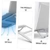 KICHOUSE Foldable Aluminum Alloy Laptop Stand Anti-Slip Hollowed Shelf for Desk Ergonomic Elevation Design for Improved Posture Compact and Portable Notebook Holder Silver view 2