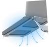 KICHOUSE Foldable Aluminum Alloy Laptop Stand Anti-Slip Hollowed Shelf for Desk Ergonomic Elevation Design for Improved Posture Compact and Portable Notebook Holder Silver view 3