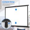 50 inch Small Projector Screen, Goldengrainv Retractable Pull Up Screen, Floor Projector Screen, 16:9 4K Portable Screen for Projector, Roll Down Movie Screen for Gaming Indoor, Mini White Screen view 4