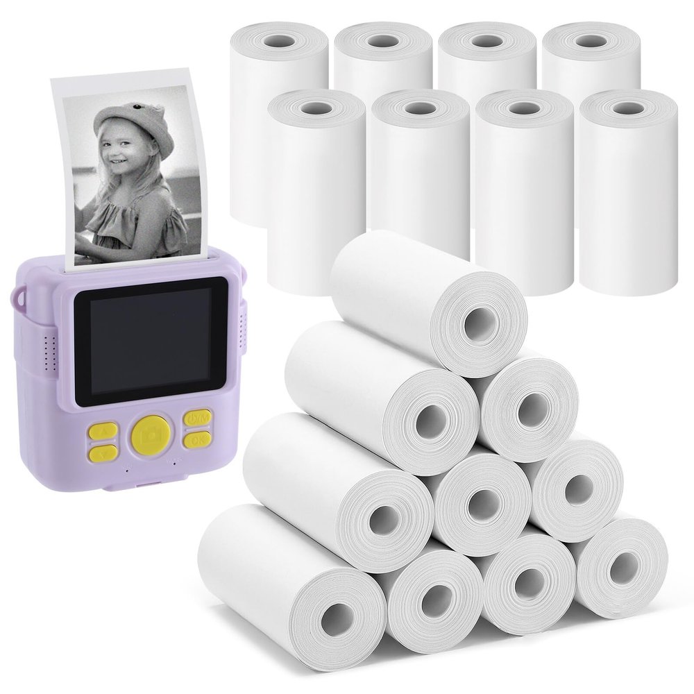 18 Rolls Kids Instant Camera Print Refill Paper - Photo Printer Thermal Paper Rolls, Instant Print Camera Refill Paper for 4 5 6 7 8 9 10 Year Old Girls Boys Birthday Gifts