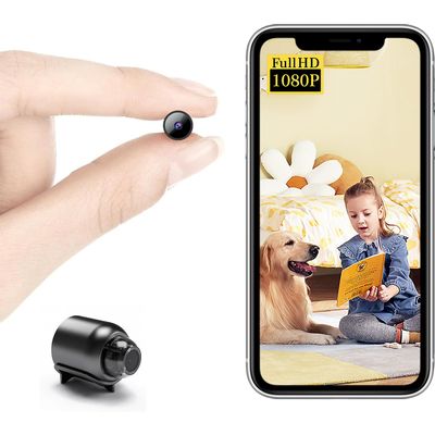 Smallest Wireless WiFi Camera,Mini Spy Camera,HD1080P Portable Camera with Video Recording Live Feed Night Vision,Motion Detection,Cloud Storage for Security with iOS Android APP,for Outdoor/Indoor