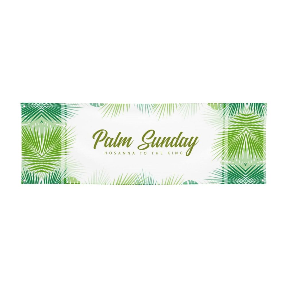 Palm Sunday Banner Party Backdrop Flag Outdoor Indoor Photography Background Tapestry Sign Yard 24 * 71 Inches Advertising Hanging Decorations And Supplies For Home