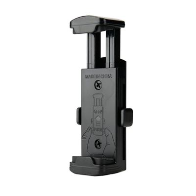 Fotopro Phone Tripod Mount, Universal Cell Phone Holder with 1/4" Screw Holes, Adjustable Clamp for Smartphones, Vertical/Horizontal Shooting, for Tripod Monopod & Selfie Stick, SJ-86