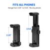 Fotopro Phone Tripod Mount, Universal Cell Phone Holder with 1/4" Screw Holes, Adjustable Clamp for Smartphones, Vertical/Horizontal Shooting, for Tripod Monopod & Selfie Stick, SJ-86 view 2