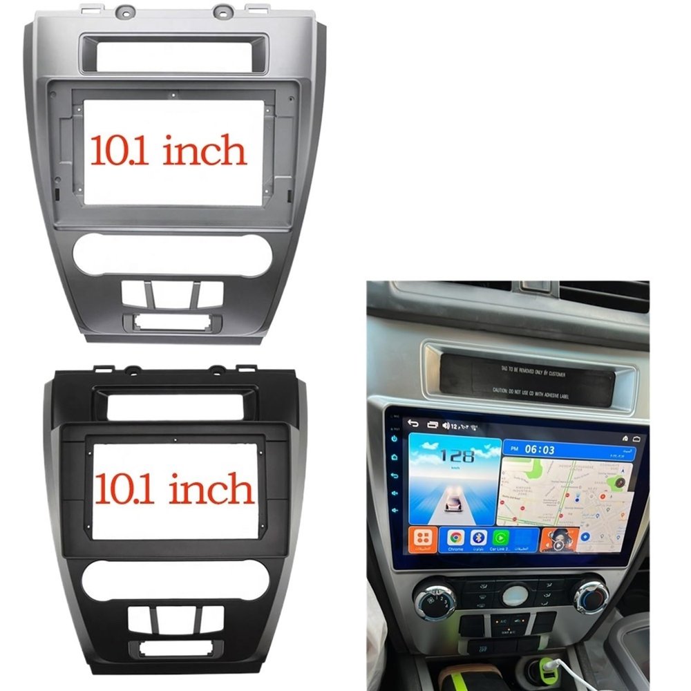 Carbon Fiber Car Center Console Air Vent Condition Car Audio 10.1 INCH Big Screen Fascia Frame Adapter/Fit For FORD FUSION 2009-2012 2 Din Dash android mp5 Panel Frame Kit Car Stereo Dash Radio Fasci
