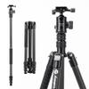 Fotopro 73" Camera Tripod & Detachable Monopod, Carbon Fiber Tripod for Travel, Portable Compact Tripod Stand, Ball Head with QR Plate, Inverted Center Column, Max Load 10kg/22lbs, X-Go Plus E 2 view 1
