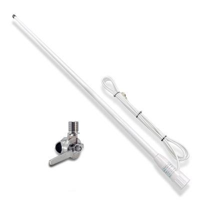 FMUSER VM100 VHF Marine Radio Antenna & Ratchet Rail Mount Bundle - 44 Inch Waterproof Antenna with 316 Stainless Steel Adjustable Ratchet Rail mounting Bracket