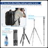 Fotopro 58" Aluminum Camera Tripod with Ball Head, Detachable Monopod with QR Plate, Lightweight & Stable, Inverted Center Column, Max Load 8kg/17.6 lbs, X-Go Gecko E 2 view 2