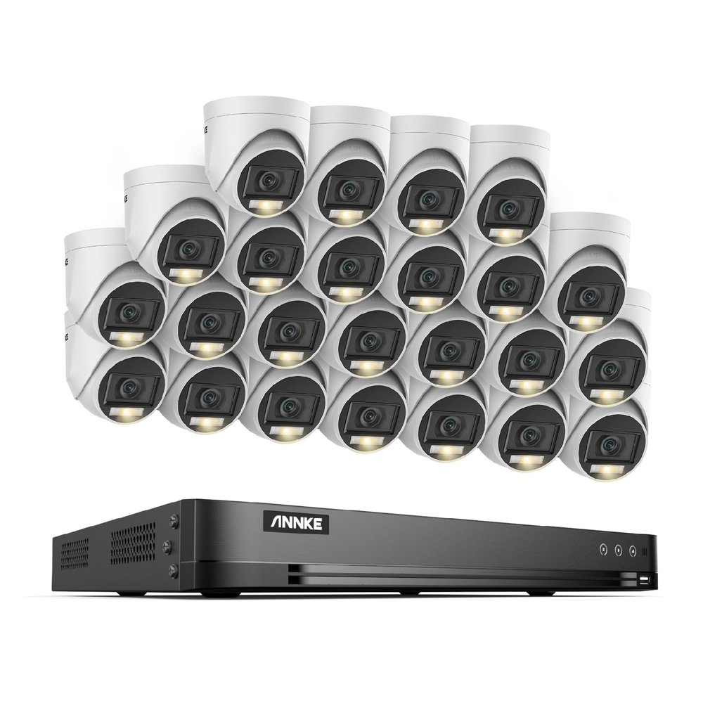 ANNKE 3K Security Camera System, 32 Channel 3K Lite AI DVR, 24x 3K/5MP Outdoor IP67 Waterproof CCTV Turret Cams with Smart Color Night Vision, Built-in Mic, AI Human/Vehicle Detection, NO Hard Drive