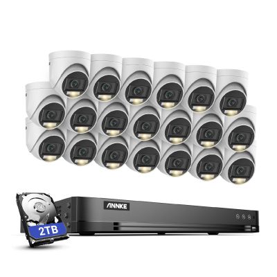 ANNKE 3K Security Camera System, 32 Channel 3K Lite AI DVR, 20x 3K/5MP Outdoor IP67 Waterproof CCTV Turret Cams with Smart Color Night Vision, Built-in Mic, AI Human/Vehicle Detection, 2TB Hard Drive