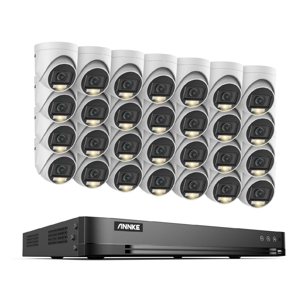 ANNKE 3K Security Camera System, 32 Channel 3K Lite AI DVR, 28x 3K/5MP Outdoor IP67 Waterproof CCTV Turret Cams with Smart Color Night Vision, Built-in Mic, AI Human/Vehicle Detection, NO Hard Drive