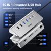 intpw P9R USB C Hub Ethernet, 10-in-1 USB-C Docking Station, Aluminum USB to Ethernet Adapter with 4K HDMI, PD 100W, 1Gbps RJ45, Type-C & 2 A 3.0 5Gbps, 2 Type-A 2.0, SD/TF Slot for MacBook, iPad view 2