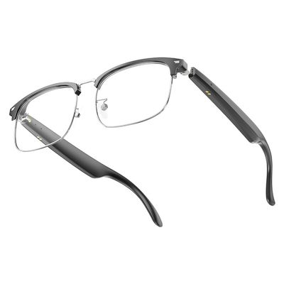 Enzemit Ai Translator Glasses, Translator Smart Glasses, Smart Bluetooth Glasses, Music Bluetooth Sunglasses, Supports 138 Languages for Traveling,Doing Business and Making Friends (Black Silver)