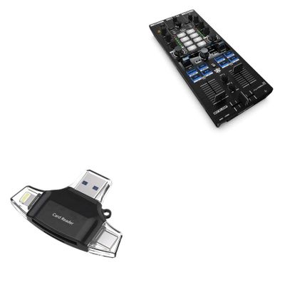 BoxWave Smart Gadget Compatible with Reloop Mixtour Pro - AllReader SD Card Reader, microSD Card Reader SD Compact USB - Jet Black