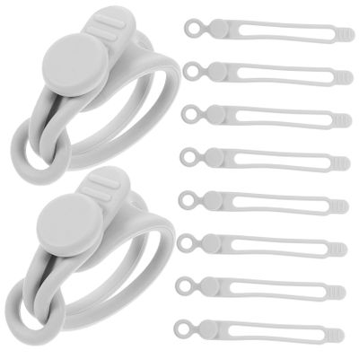 QUMIIRITY 10pcs Cable Organizer Strap Desk Cable Management Cord Anchors for Silicone Ties Gray