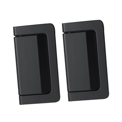 QUMIIRITY 2pcs Invisible Furniture Handle Black Zinc Alloy Pull Handle Recessed Door Hardware Easy to Use