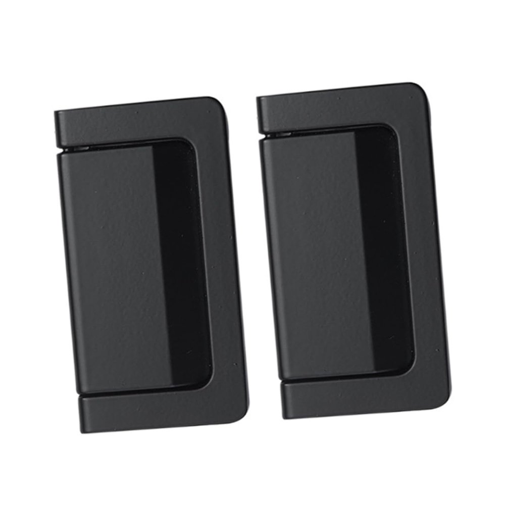 QUMIIRITY 2pcs Invisible Furniture Handle Black Zinc Alloy Pull Handle Recessed Door Hardware Easy to Use