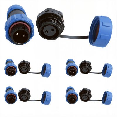 5Sets Waterproof Connector IP68 SP13 2/3/4/5/6/7/9PIN Male Plug & Female Socket Panel Mount Wire Cable Connector Aviation Plug (2P)