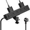 40W Fast Charging Station,Desk Clamp Power Strip 20W USB C,8 Outlets,8 USB Ports,4 USB C and 4 USB A, Office Furniture Surge Protector, 14AWG Cord, Fits 1.9" Tabletop Edge (Black, 10FT Length) view 1