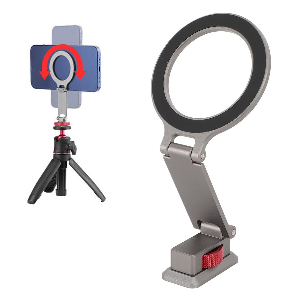 Magnetic Phone Holder, IOS 12-15 Series Fast Connection, 240 Rotating Magnetic Stand for Arca, 1/4in Screw, Cold Shoe Mount, Lightweight Compact Design, for Camera, Stabilizer
