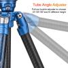 Carbon Fiber Tripod, Lightweight 8kg Load, 500mm Folded Height, 1500mm Height, 3 Angles, Anti Slip Rubber Pad, Portable Bag, 30mm Ball Head, 4 Sections, for Travel Photography view 2