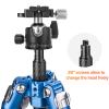 Carbon Fiber Tripod, Lightweight 8kg Load, 500mm Folded Height, 1500mm Height, 3 Angles, Anti Slip Rubber Pad, Portable Bag, 30mm Ball Head, 4 Sections, for Travel Photography view 3