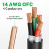 FIRMERST 14/4 Outdoor Speaker Wire 100 FT, Shielded Direct Burial Cable, (OFC) Oxygen-Free Copper, Waterproof & UV Resistant, with Connectors view 2
