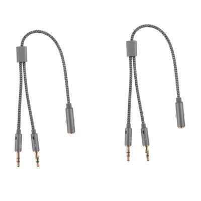 BRIGHTFUFU 2pcs Headphone to Microphone Splitter Cable Compact Adopters for Music Calls Singing