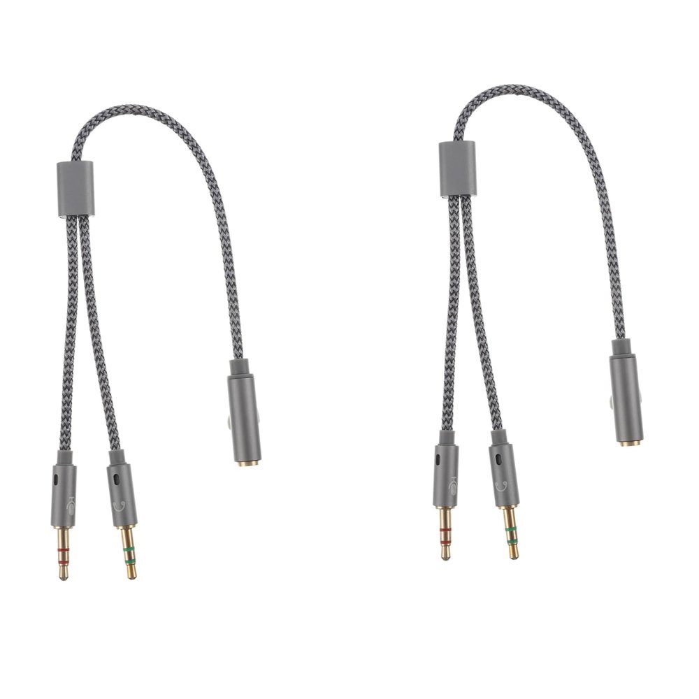 BRIGHTFUFU 2pcs Headphone to Microphone Splitter Cable Compact Adopters for Music Calls Singing