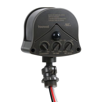 TREEWELL 240 & 360 Replacement Motion Sensor, Adjustable Time & Detection Sensitivity Up to 70 Feet Range, 4 Working Modes Outdoor Motion Detector for Security Floodlight, Brown, UL Listed