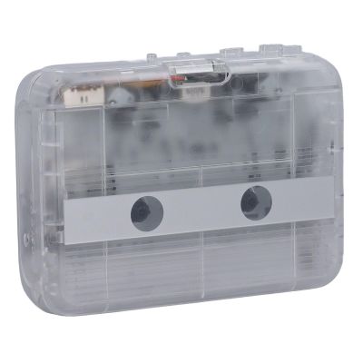 Cassette Player, Auto Reverse, Stereo Sound Quality, Compact Design, Playback with 3.5MM Headphone Jack, Battery Powered, for Tape Music Transfer (Transparent)