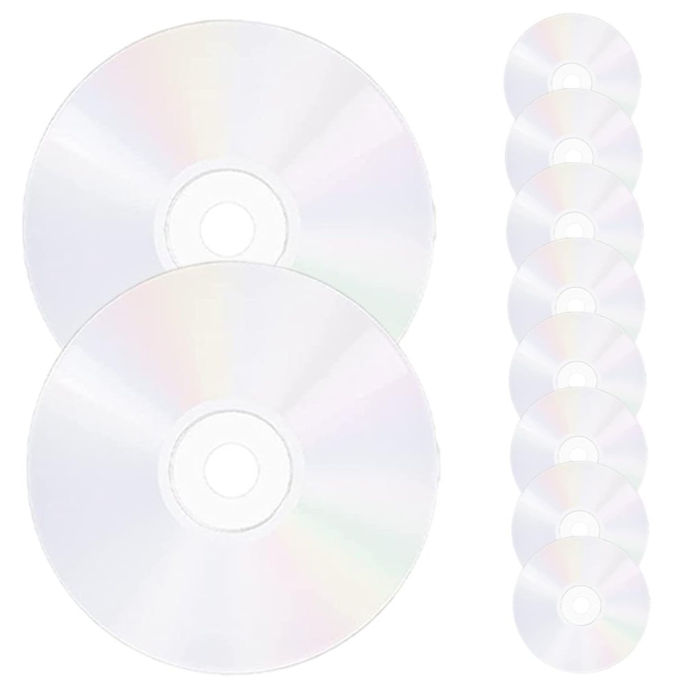 SEWOART 10pcs DIY Cd Discs for Painting Transparent Decorative Wall Crafts for Home Decor and Creative DIY Projects