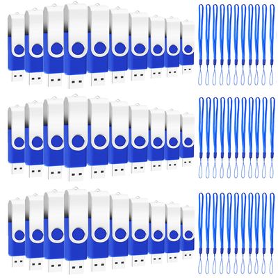 200 Packs of 16GB Flash Drives Bulk EASTBULL Flash Drives Pack 16GB USB2.0 Thumb Drive Bulk with Strings (Blue, 200PCS)
