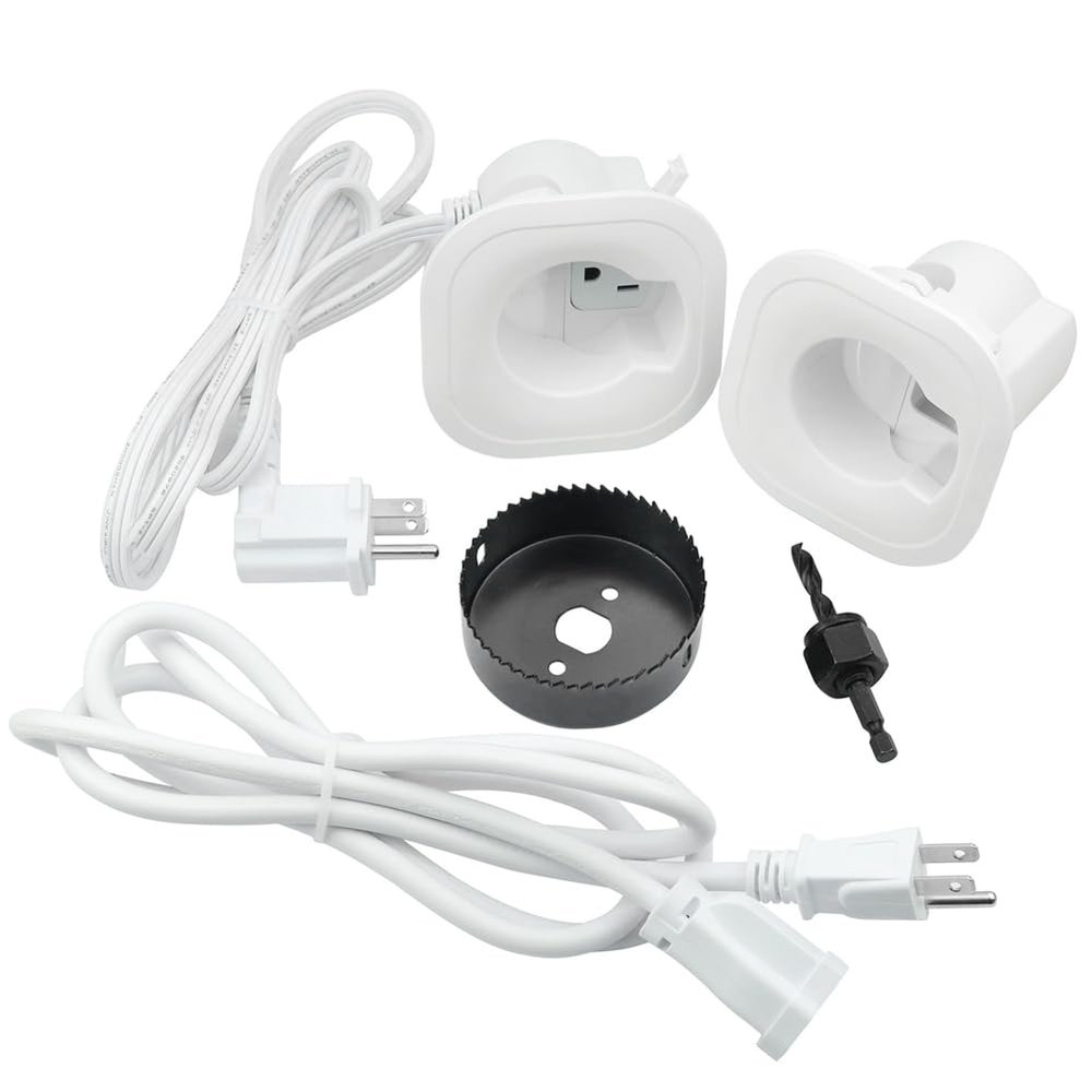 OTDOGUO in-Wall Cable Management Kit for Hide TV Wires When Mounting TV with Hole Saw Drill Attachment for Easy Install US Plug