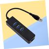 ARTIBETTER USB to Ethernet Adapter Port USB Hub Network Adapter for Laptops and Desktops Compatible Xp Play Design Black view 2