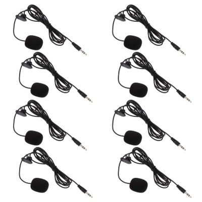 CIMAXIC 8pcs Clip Microphone for Smartphones Professional Lavalier Mics for Interviews Streaming Teaching and Recording Black and Easy to Use