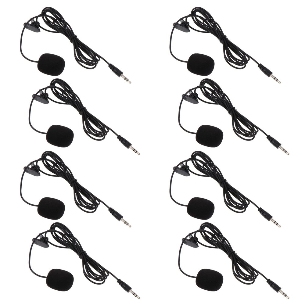 CIMAXIC 8pcs Clip Microphone for Smartphones Professional Lavalier Mics for Interviews Streaming Teaching and Recording Black and Easy to Use