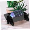 CONGARTENO Multi-functional Vinyl Record and Cd Storage Rack Desktop Organizer for Albums Books and Magazines Sleek Black Design for Home and Office Use view 3