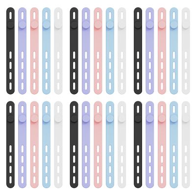 30Pcs Silicone Cable Ties, Reusable Cable Management Organizer, Adjustable Charger Cable Wrap Tie, Multipurpose Silicone Cable Organizer, Electrical Cord Organizer for Travel Home (Colorful)