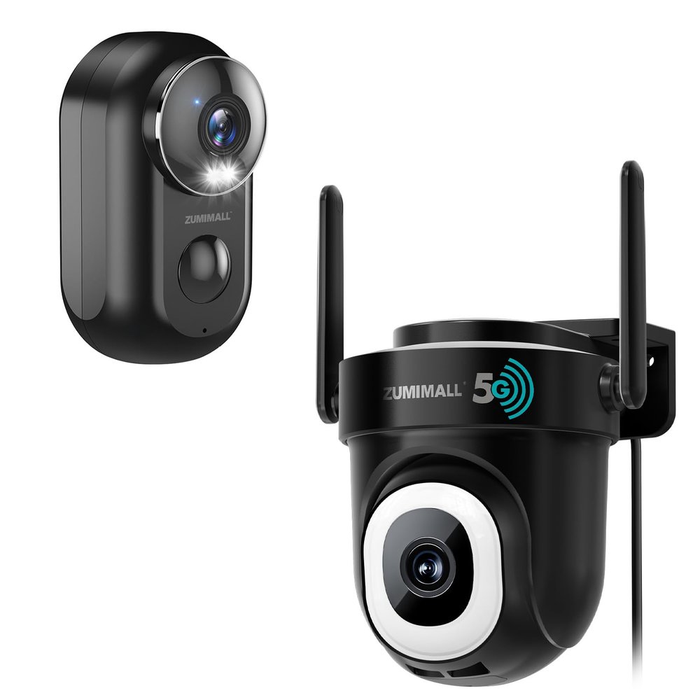 ZUMIMALL 2.4G Security Cameras Wireless Indoor & 5G Security Camera Outdoor Wired