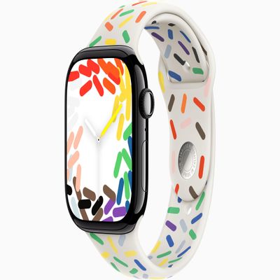 Apple Watch Series 10 [GPS, 42mm] - Jet Black Aluminum Case with Pride Edition Sport Band, S/M (Renewed)